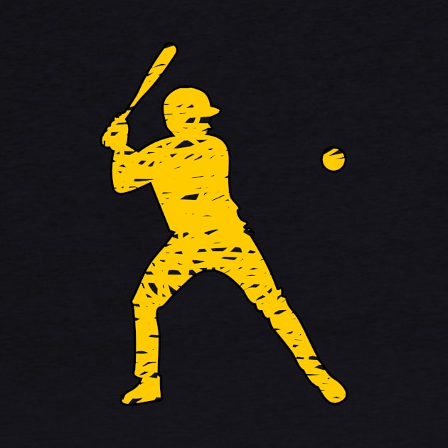 doodle baseball player silhouette by bloomroge